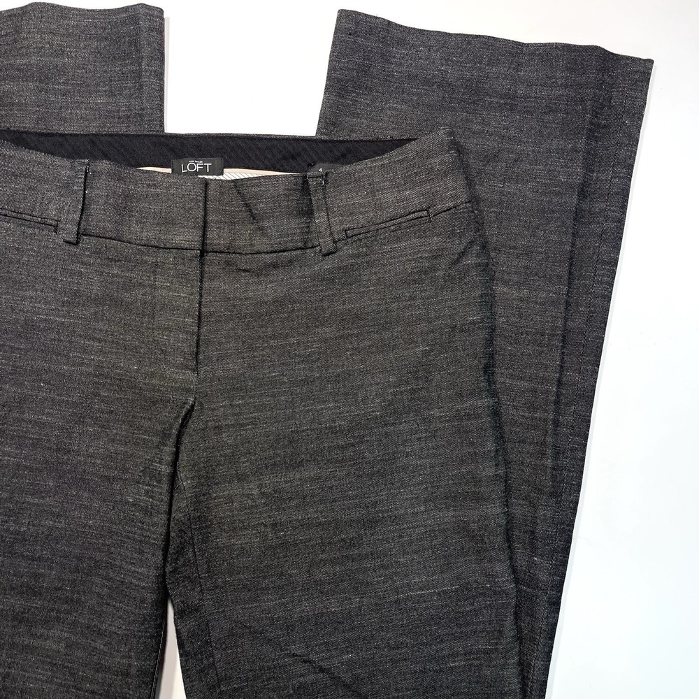 LOFT women's Dark Gray Dress Pant Straight Leg Marisa Trouser 4